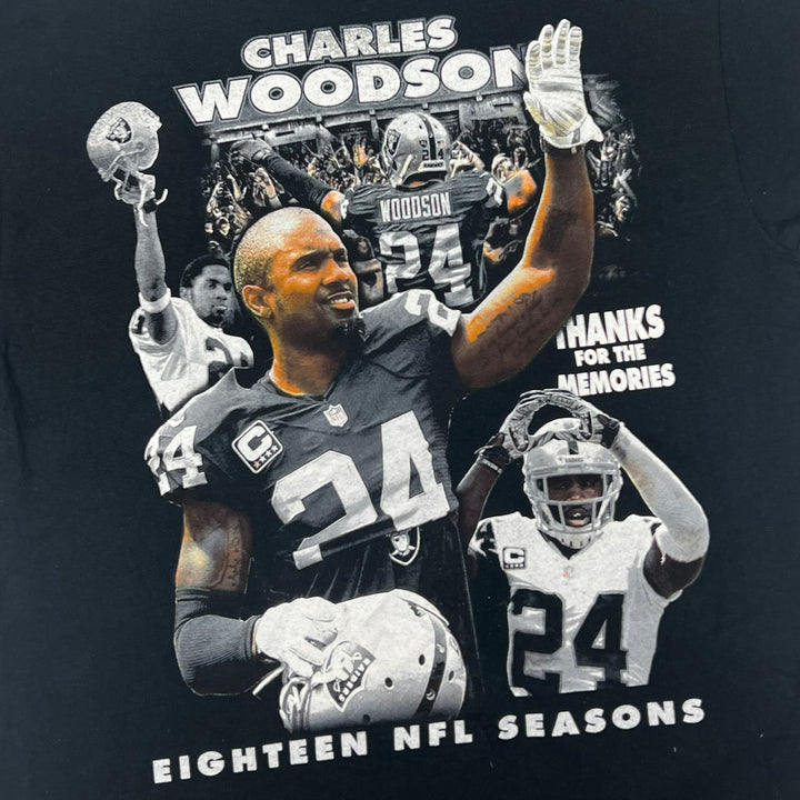 NFL Las Vegas Raiders Farewell Charles Woodson Black T-shirt