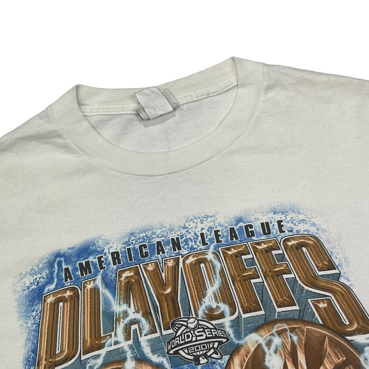 World Series 2001 American League Playoffs White Graphic T-shirt