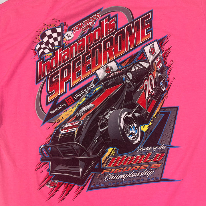 NASCAR "Indianapolis Speedrome" World Figure 8 Championship Pink Graphic T-shirt