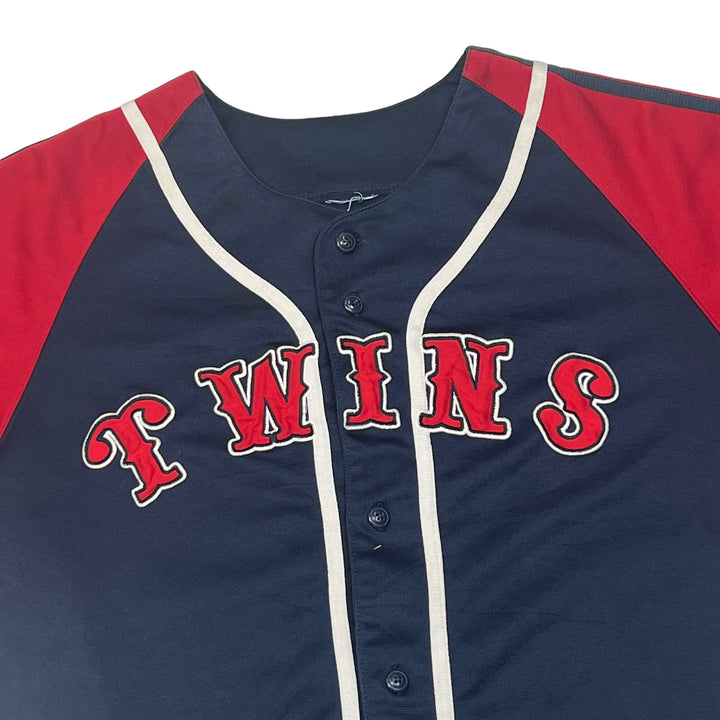 Twins Blue and Red Baseball Jersey