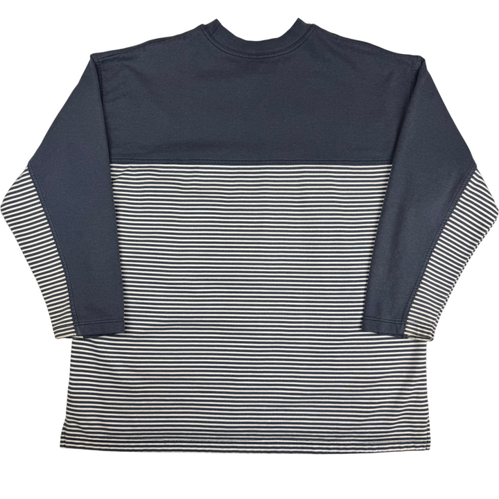 Coca Cola 90's Striped Blue Cotton Crewneck Sweatshirt Navy
