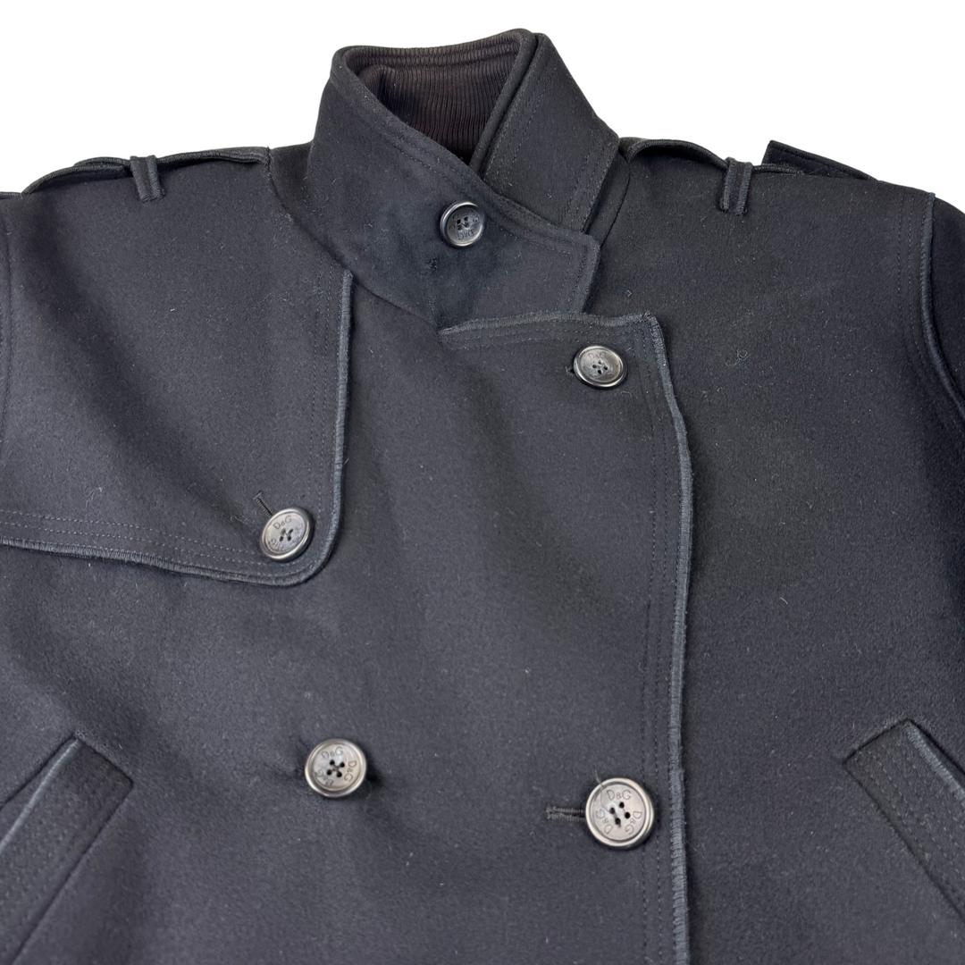 Dolce & Gabbana Double-Breasted Wool Peacoat Navy Rare