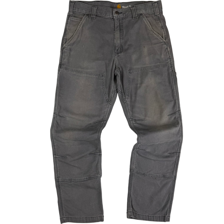 Carhartt Relaxed Fit Double Knee Cargo Workwear Trousers Grey