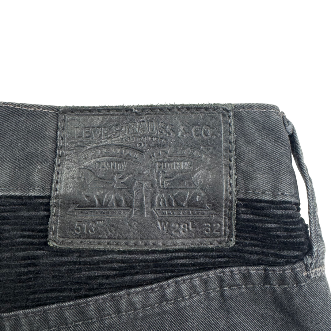 Levi's 513 Straight Leg Denim Jeans Black Corduoroy
