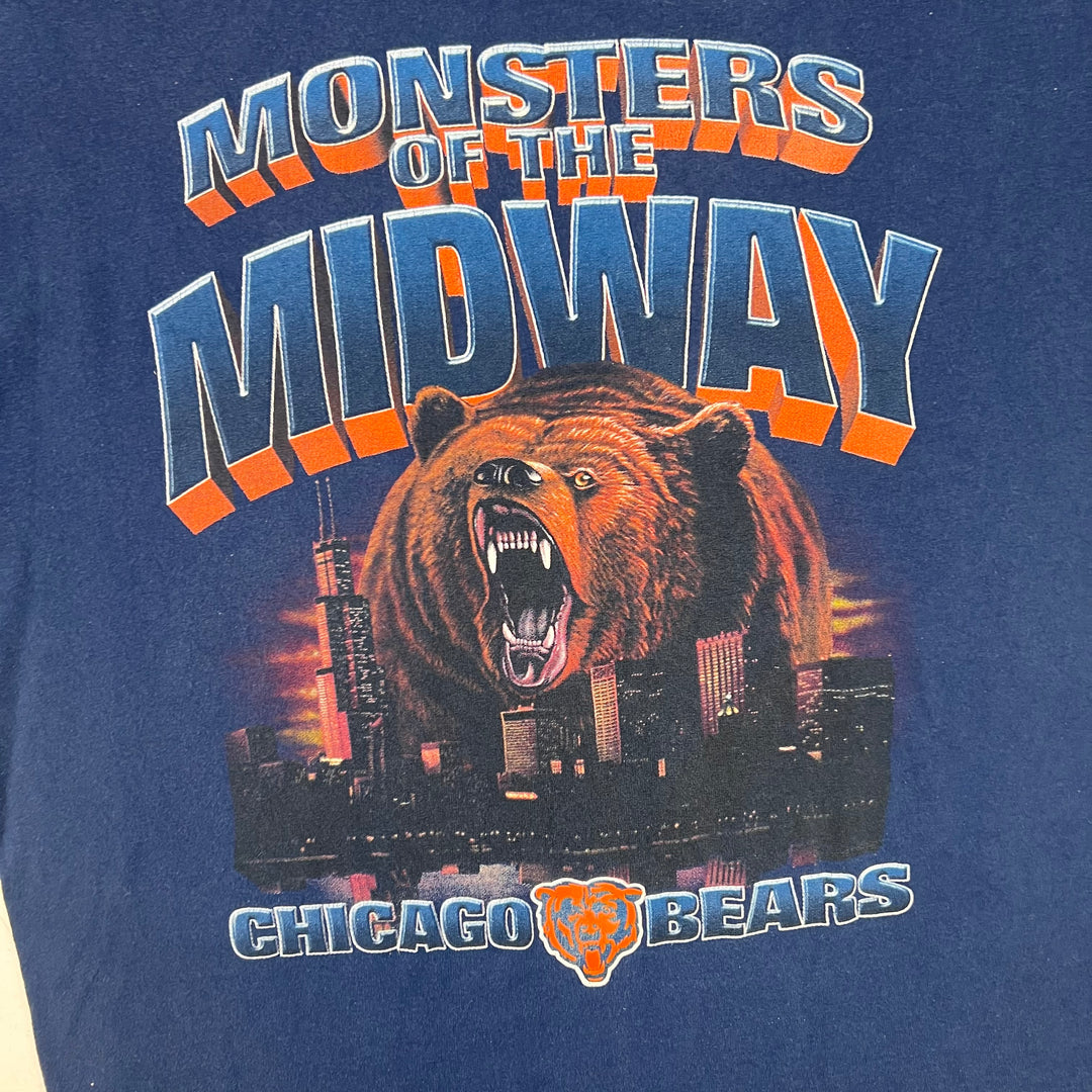 chicago bears monsters of the midway Vintage True Fan Chicago Bears Monsters of the Midway T-Shirt Navy