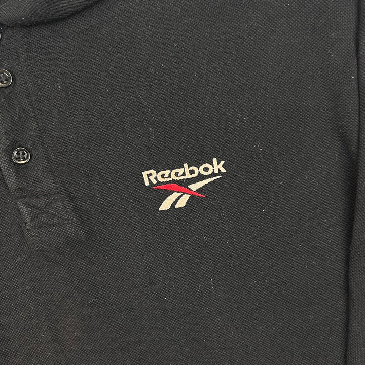 Vintage Reebok 90's Long Sleeve Polo Shirt Black