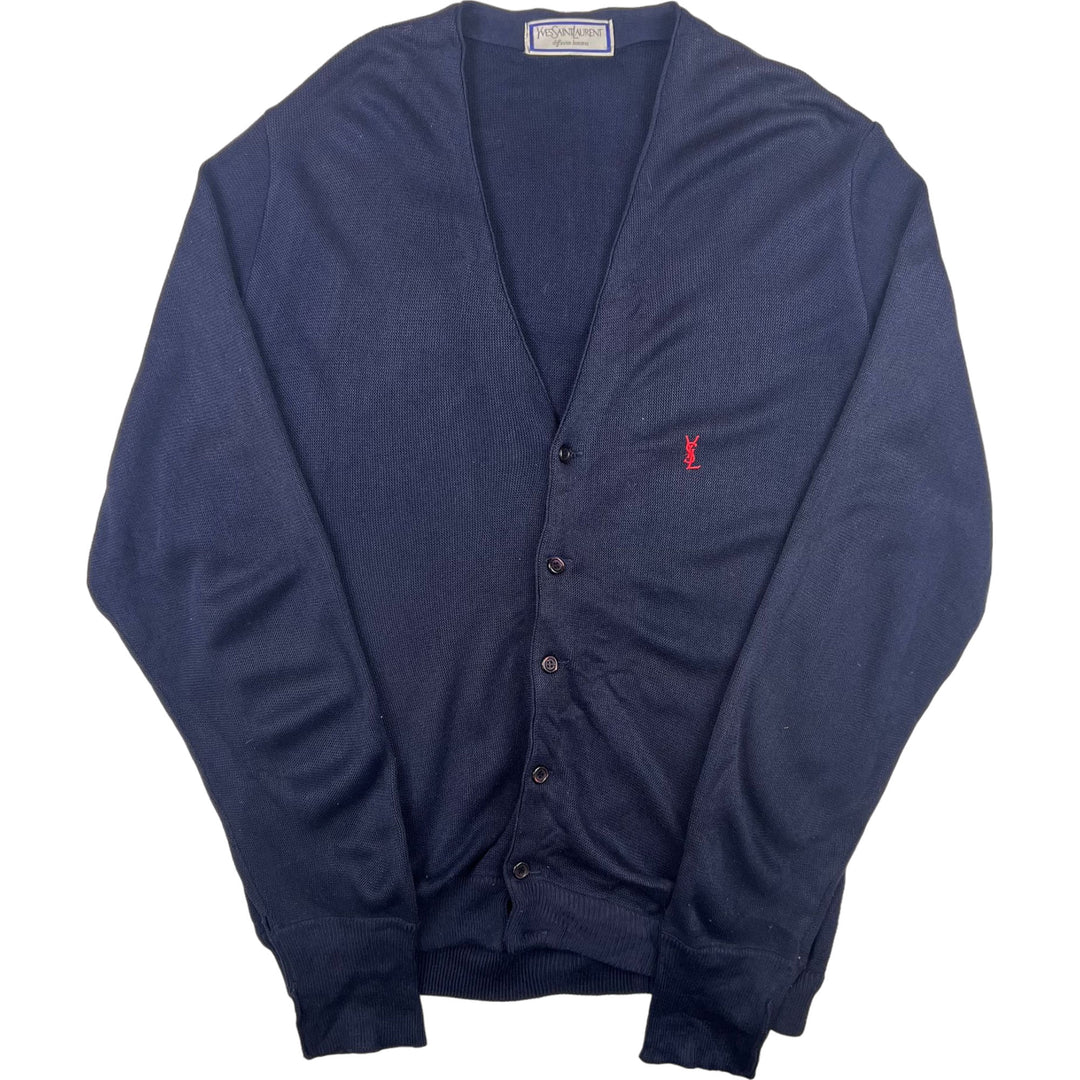 Vintage Yves Saint Laurent Button-Up Knitted Cardigan Navy