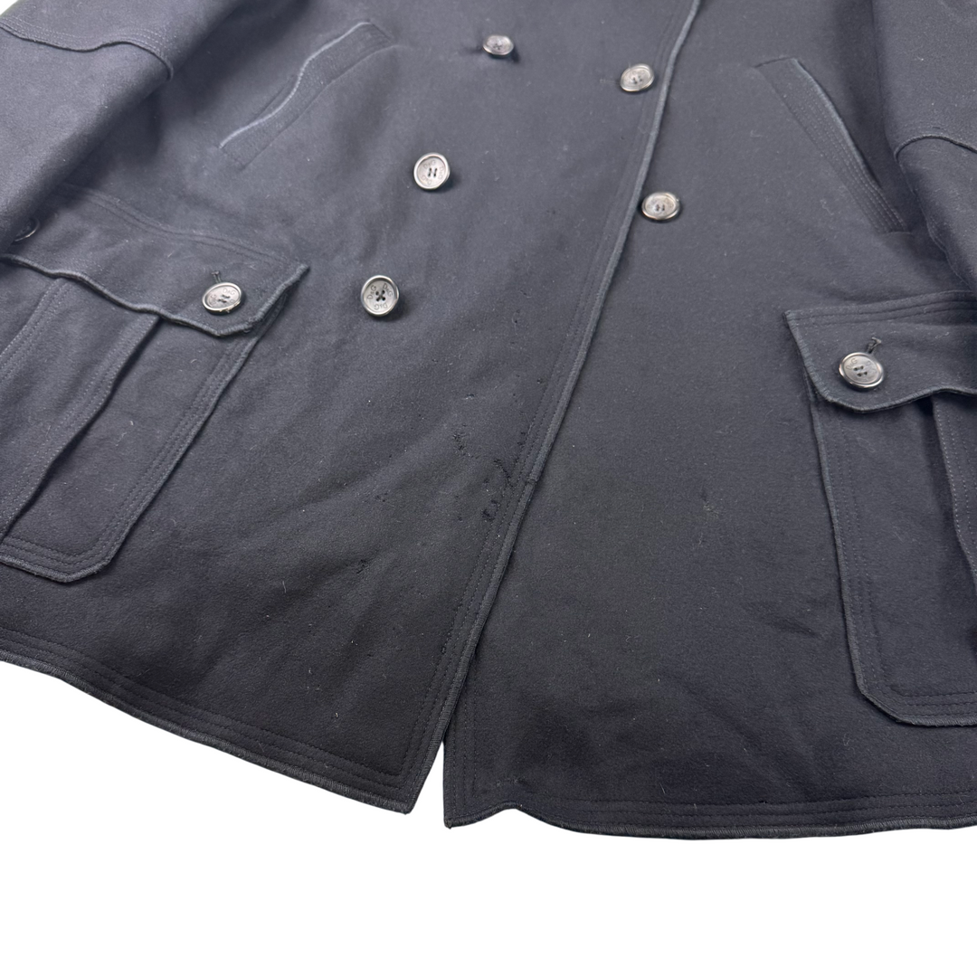 Dolce & Gabbana Double-Breasted Wool Peacoat Navy Rare