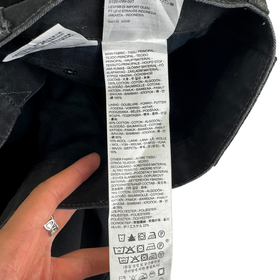 Levi's 513 Straight Leg Denim Jeans Black Corduoroy