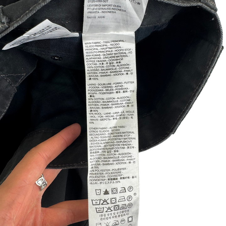 Levi's 513 Straight Leg Denim Jeans Black Corduoroy
