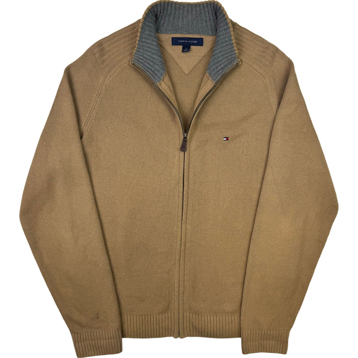 Tommy Hilfiger Zip-Up Knit Sweater Beige