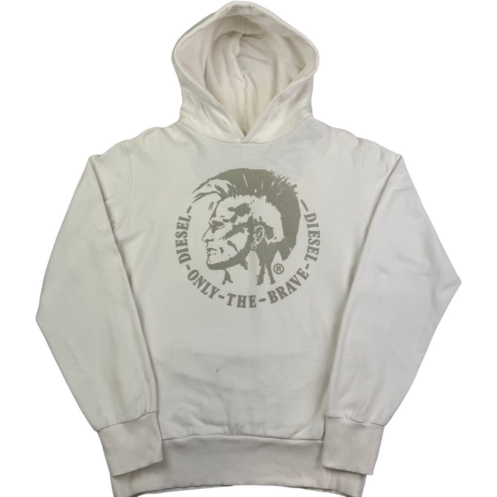Diesel Only The Brave Graphic Pullover Hoodie White
