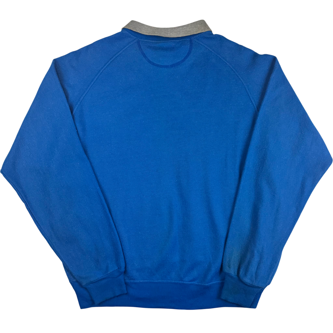Vintage Best Company 90's Collared Sweatshirt Blue