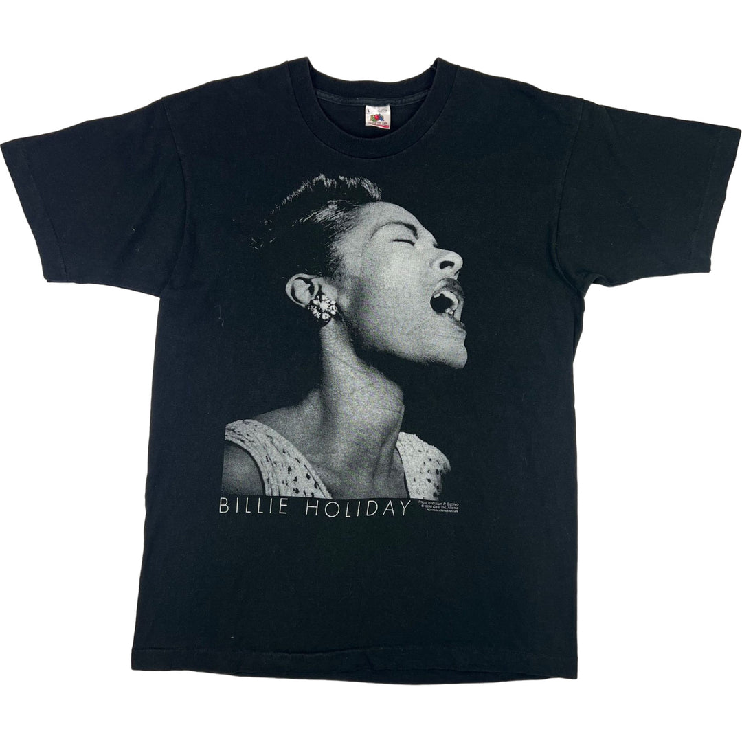 Vintage 1990 Billie Holiday Single Stitch Portrait T-shirt Black Rare