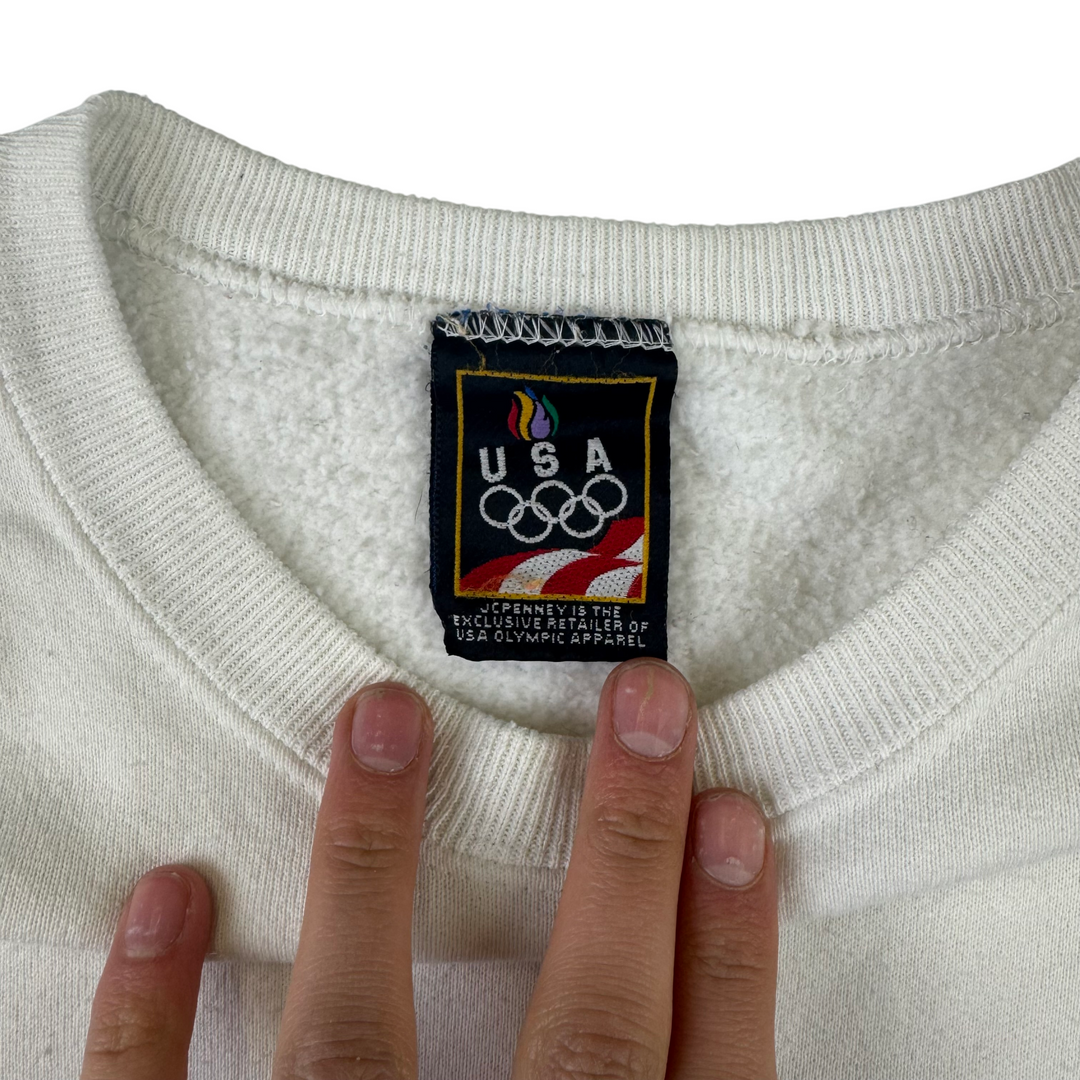 Vintage USA Olympic Crewneck Sweatshirt White