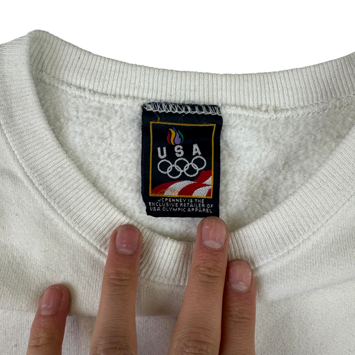 Vintage USA Olympic Crewneck Sweatshirt White