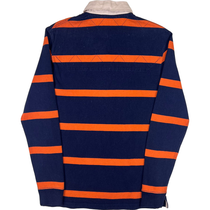 Vintage Polo Ralph Lauren 90s Striped Rugby Shirt Navy Orange