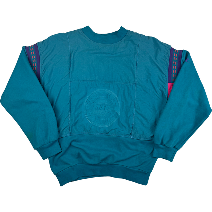 Vintage Nike 90's Embroidered Logo Sweatshirt Aqua Blue