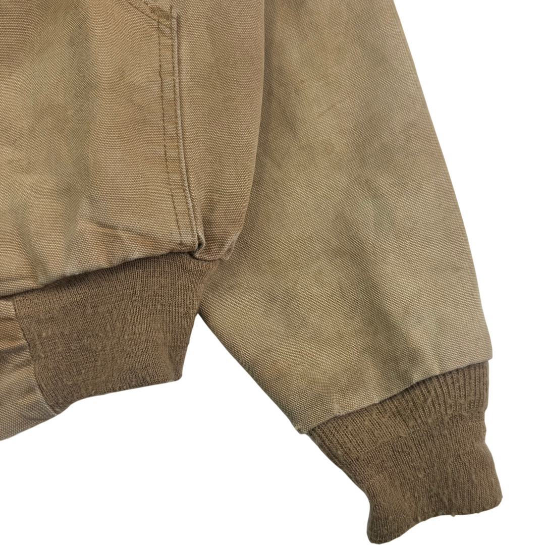Vintage 80's Carhartt Active Hooded Workwear Jacket Beige
