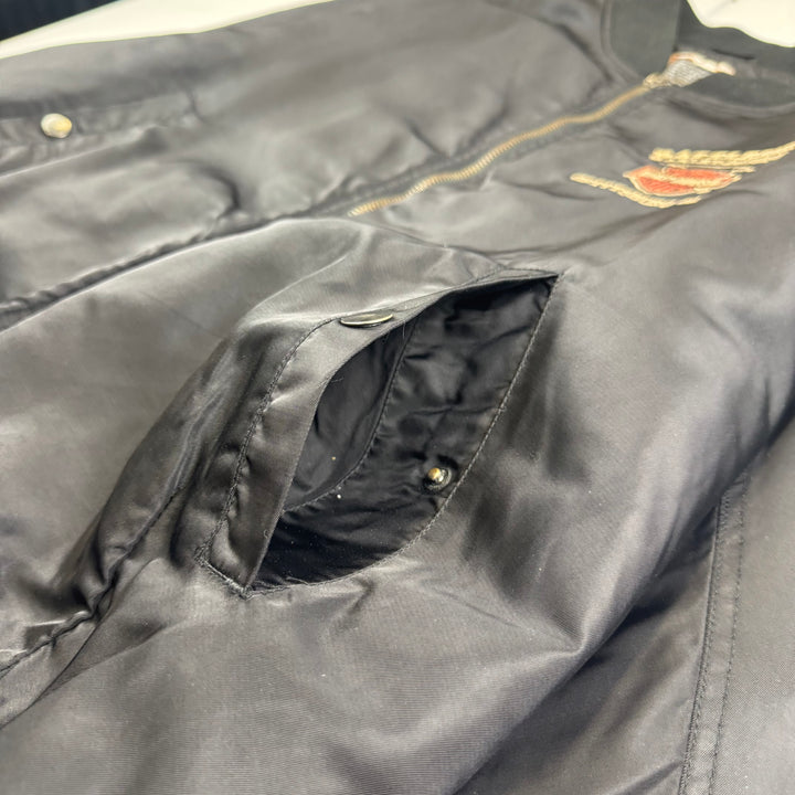 Harley Davidson Full-Zip Bomber Embroidered Jacket Black