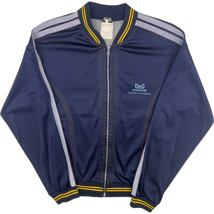 Vintage D&G Sports Club Training Zip-Up Jacket Navy Yellow