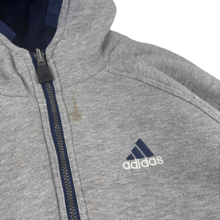 Adidas 90's Reversible Full-Zip Hooded Jacket Grey Navy