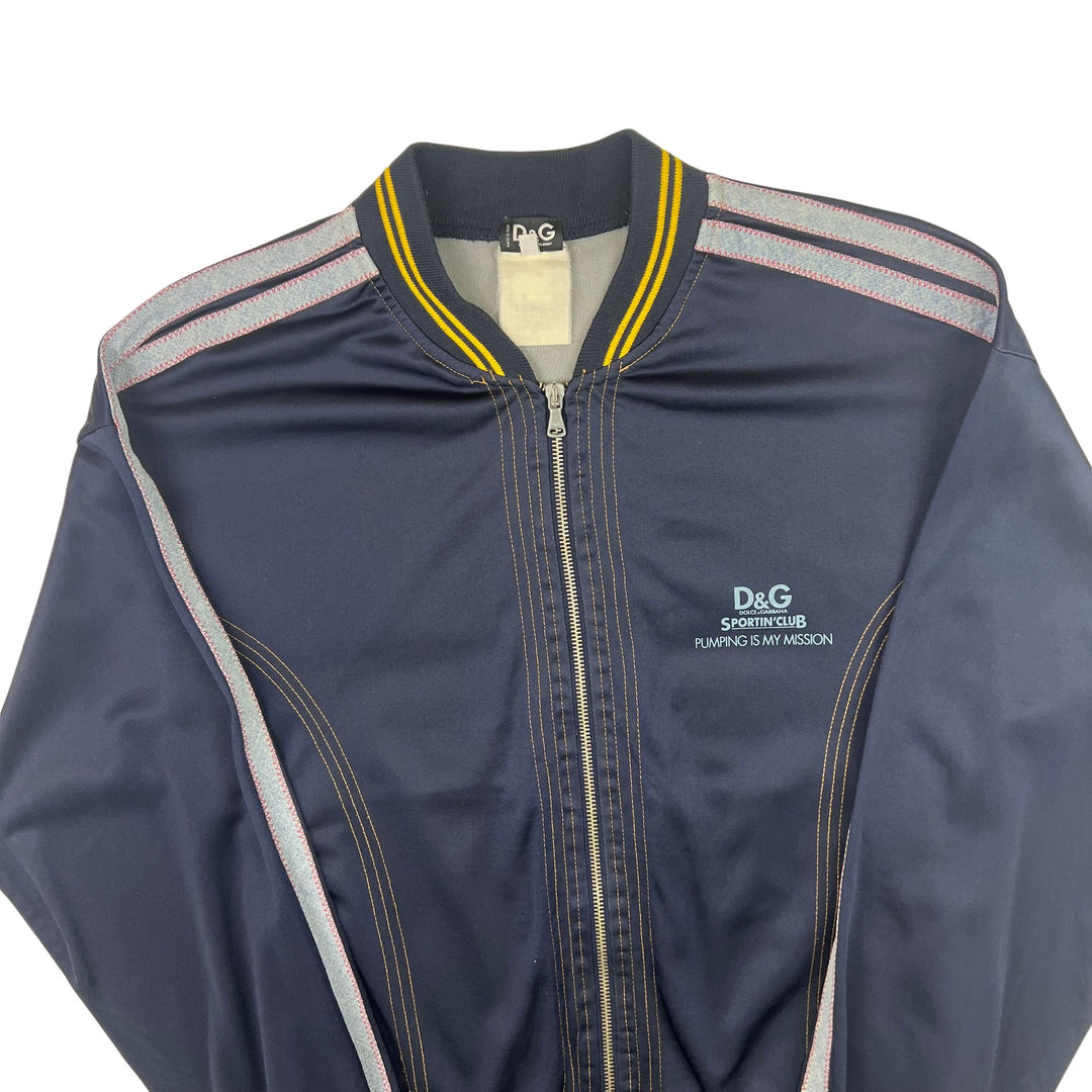 Vintage D&G Sports Club Training Zip-Up Jacket Navy Yellow