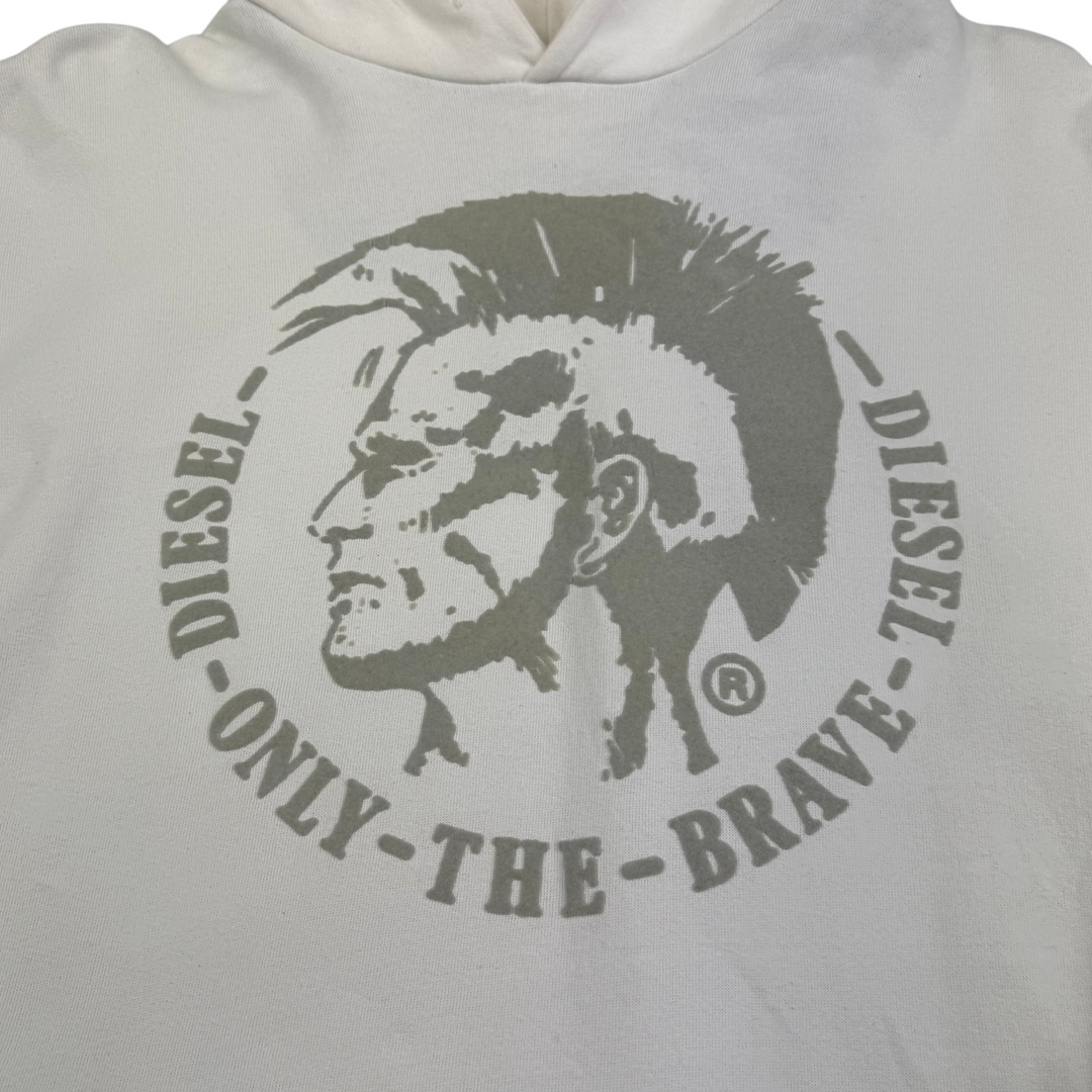 Diesel Only The Brave Graphic Pullover Hoodie White