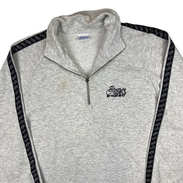 Vintage 90s Asics Quarter-Zip Sweatshirt Grey