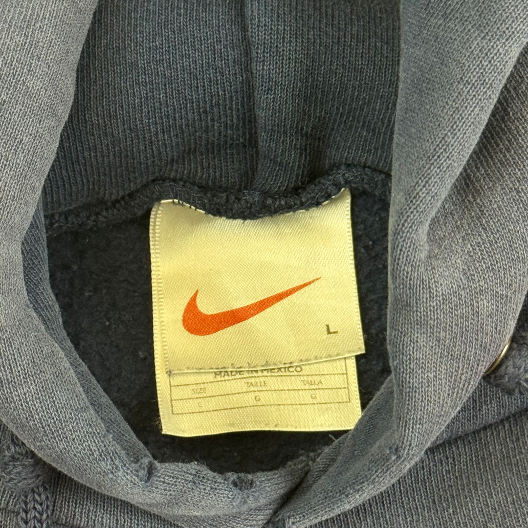 Vintage 90's Nike Mini Swoosh Pullover Hoodie Navy
