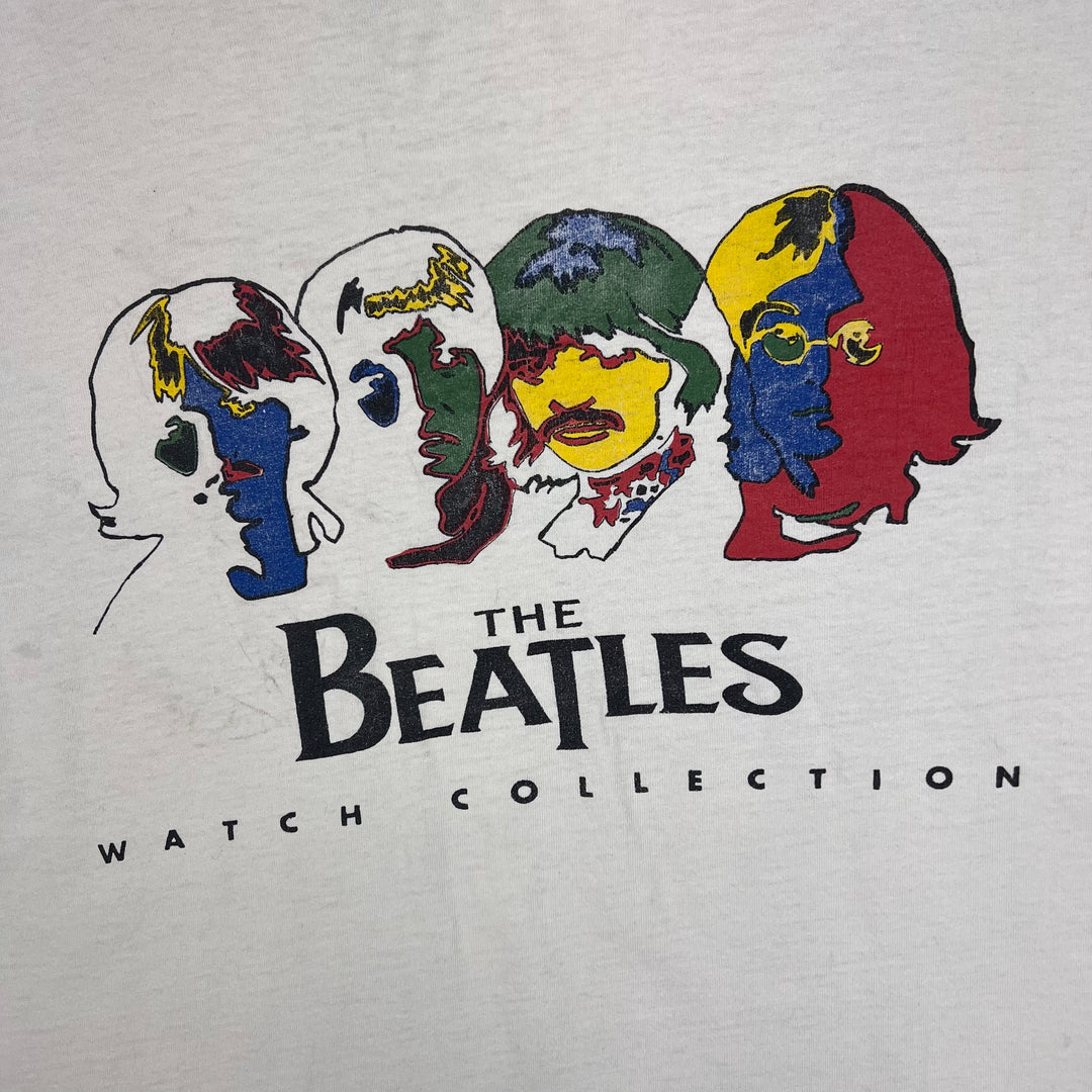 Vintage The Beatles Watch Collection Graphic Single Stitch T-shirt White Rare