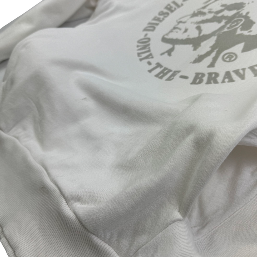 Diesel Only The Brave Graphic Pullover Hoodie White