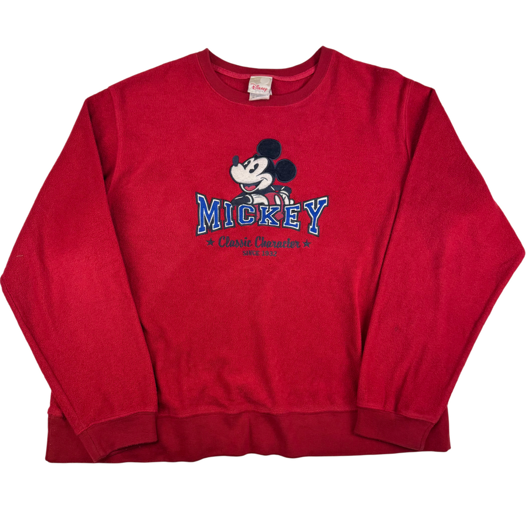 Disney Mickey Mouse Graphic Pullover Sweatshirt Red