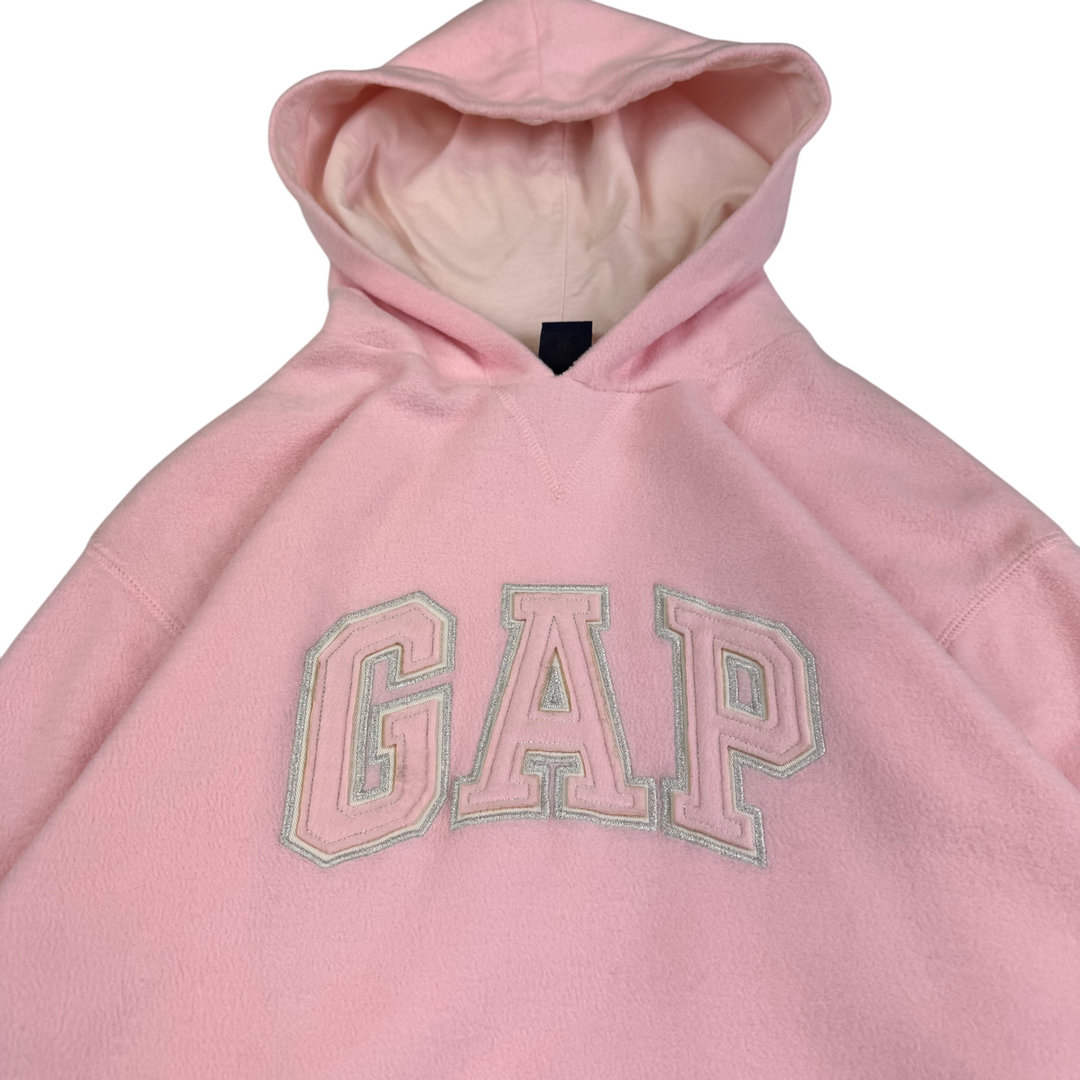 Gap Fleece Pullover Embroidered Hoodie Pink