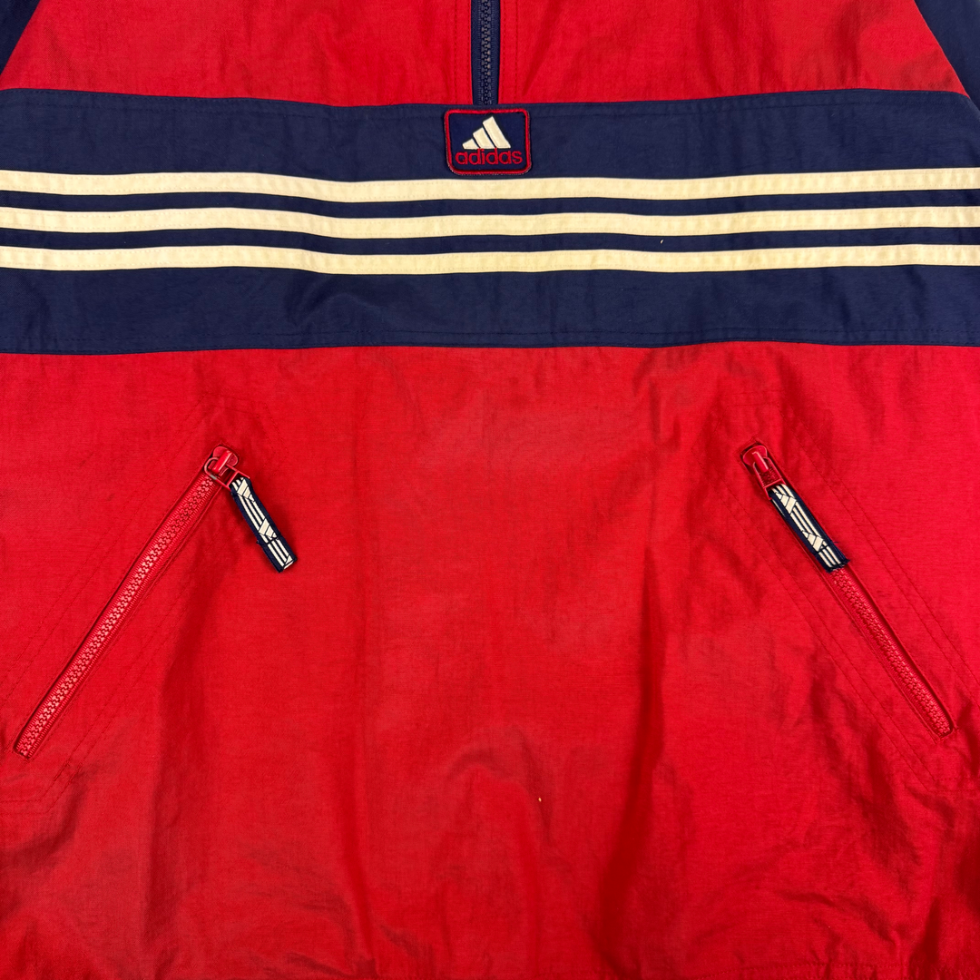 Adidas 90's Half-Zip Track Pullover Jacket Red Blue