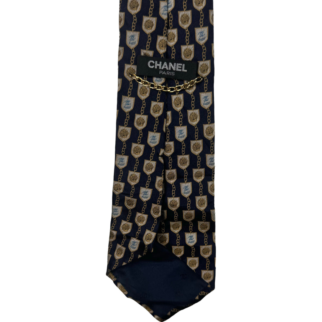 Chanel Paris Chain Patterned Silk Tie