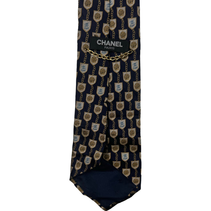 Chanel Paris Chain Patterned Silk Tie
