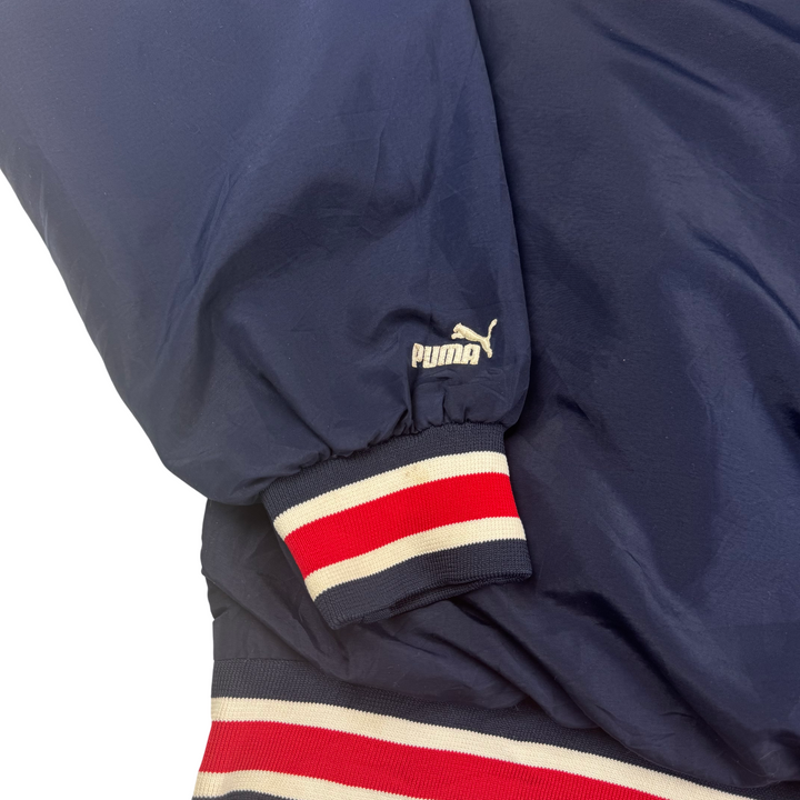 Puma NFL Patriots V-Neck Pullover Track Pro Sport Jacket Navy