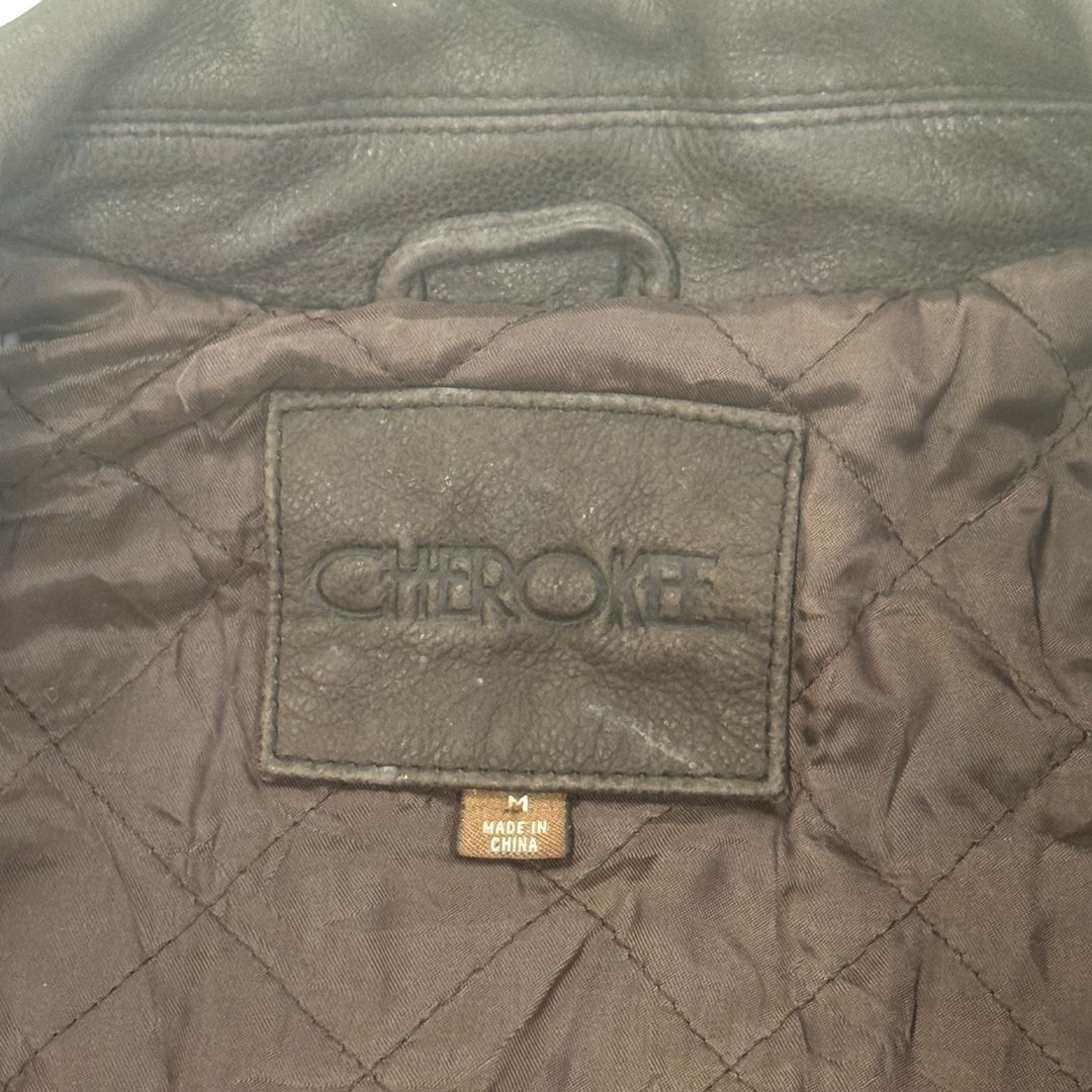 Cherokee Leather Biker Jacket Black