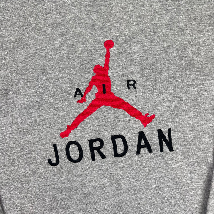 Nike 00's Air Jordan Embroidered Logo Hoodie Grey