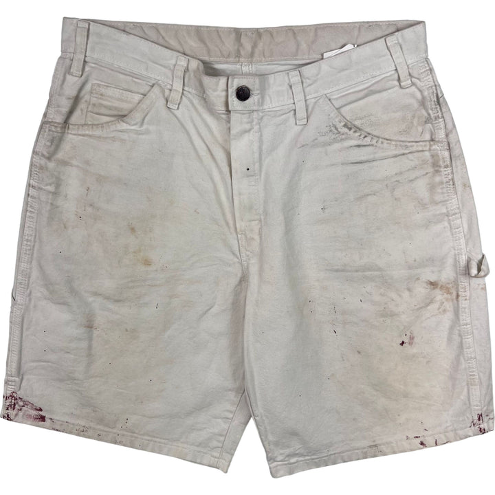 Dickies Distressed Painter Shorts Sherwin Williams White