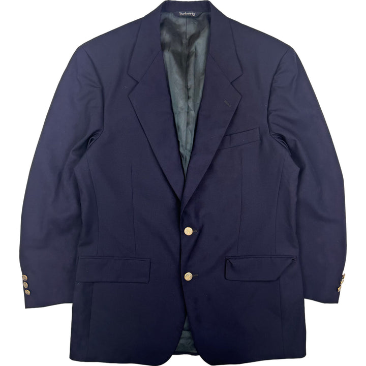 Burberry's 80's Pure Wool Single Breasted Blazer Navy
