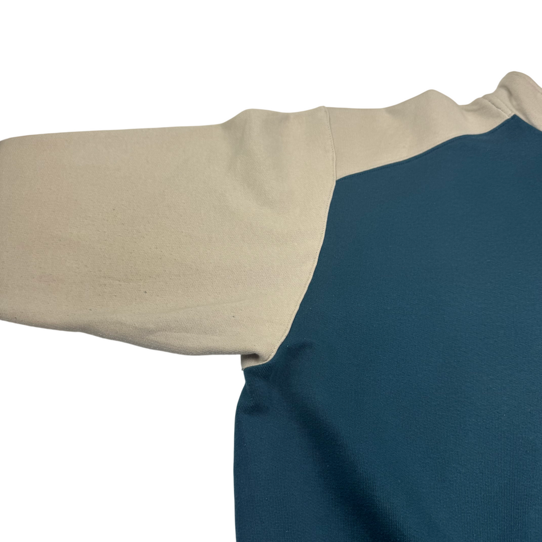 Vintage Nike Blue Ribbon Sports Quarter-Zip Sweatshirt Teal Blue Beige