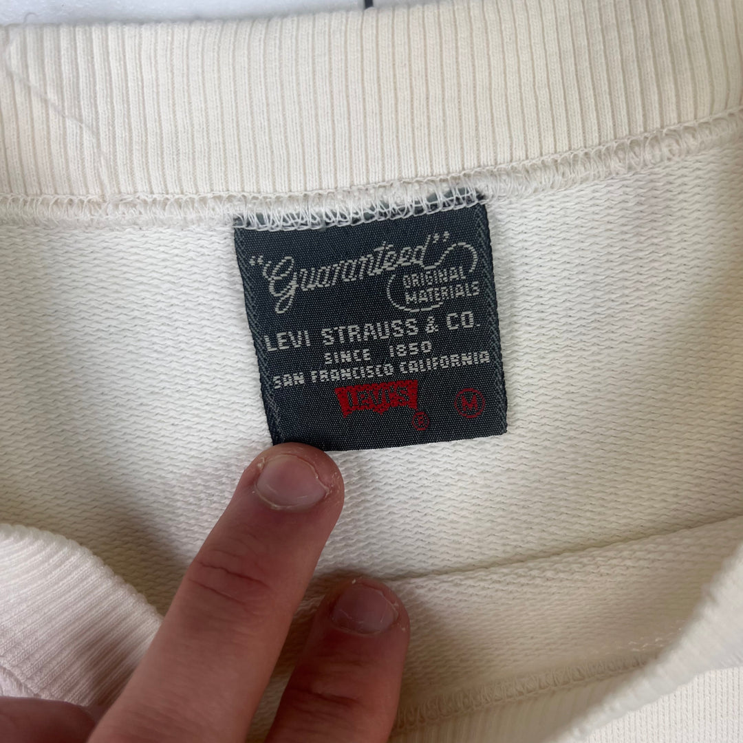Vintage Levi Strauss Embroidered Logo Sweatshirt Cream