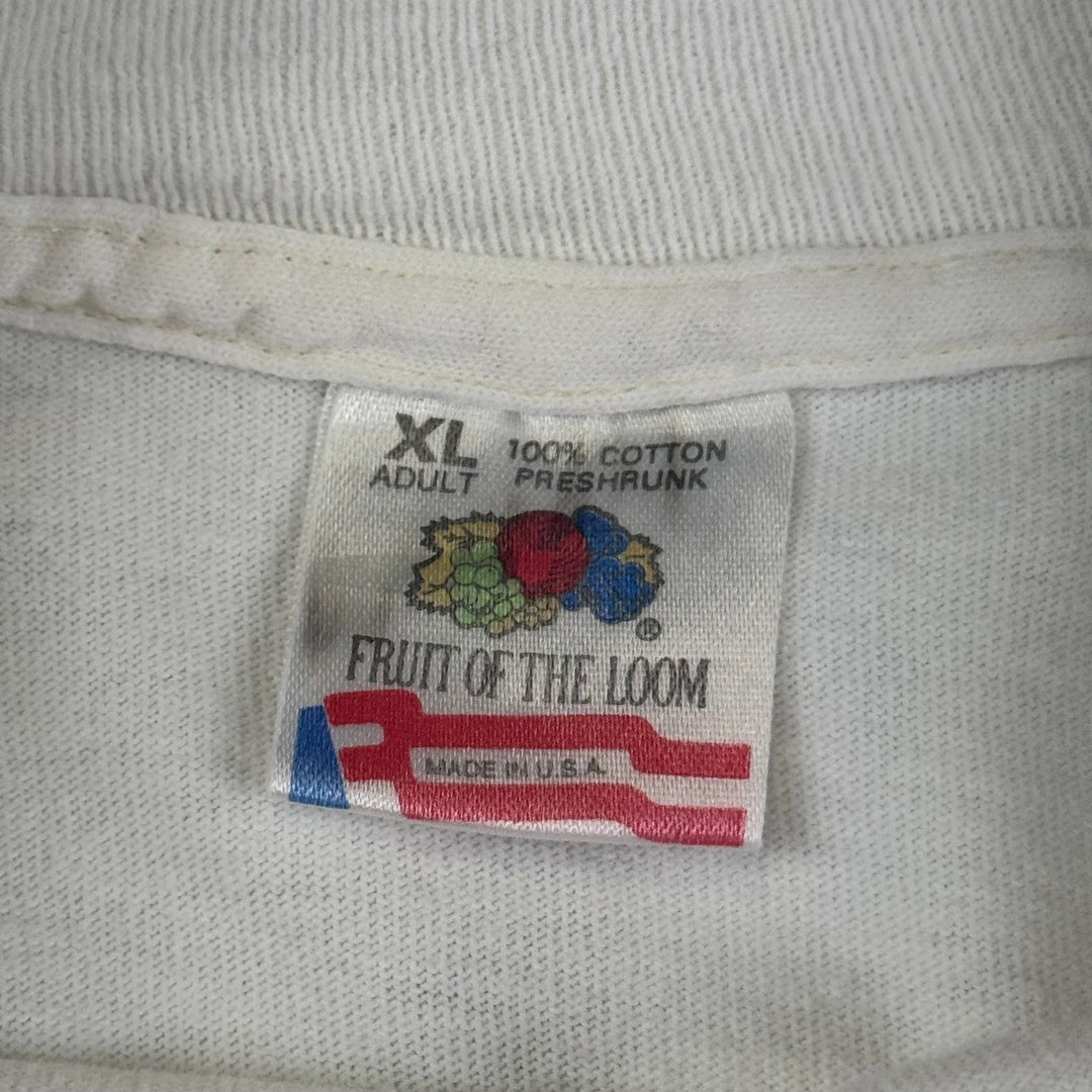 Vintage Fruit of the Loom 90's Long Sleeve Graphic T-Shirt White