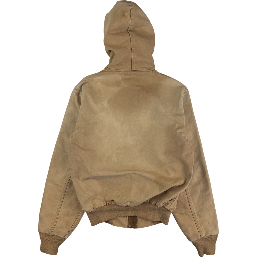 Vintage 80's Carhartt Active Hooded Workwear Jacket Beige