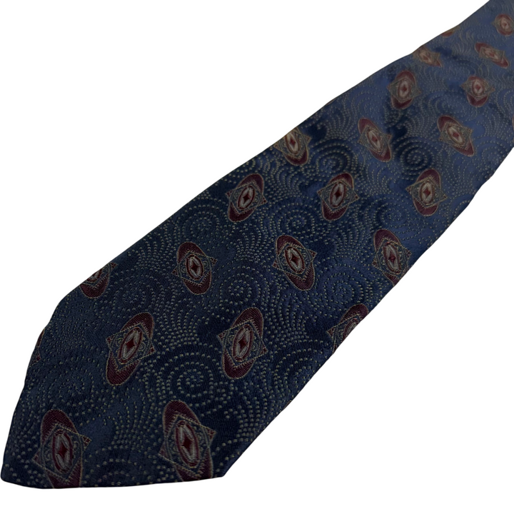 Chanel Paisley Silk Tie Blue