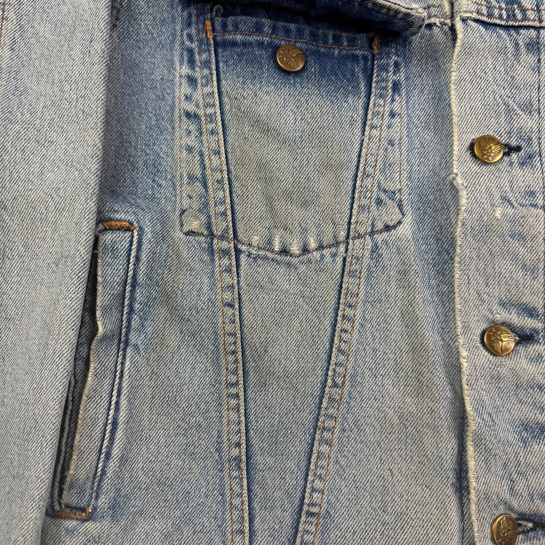 Avirex 90's Distressed Denim Jacket Blue