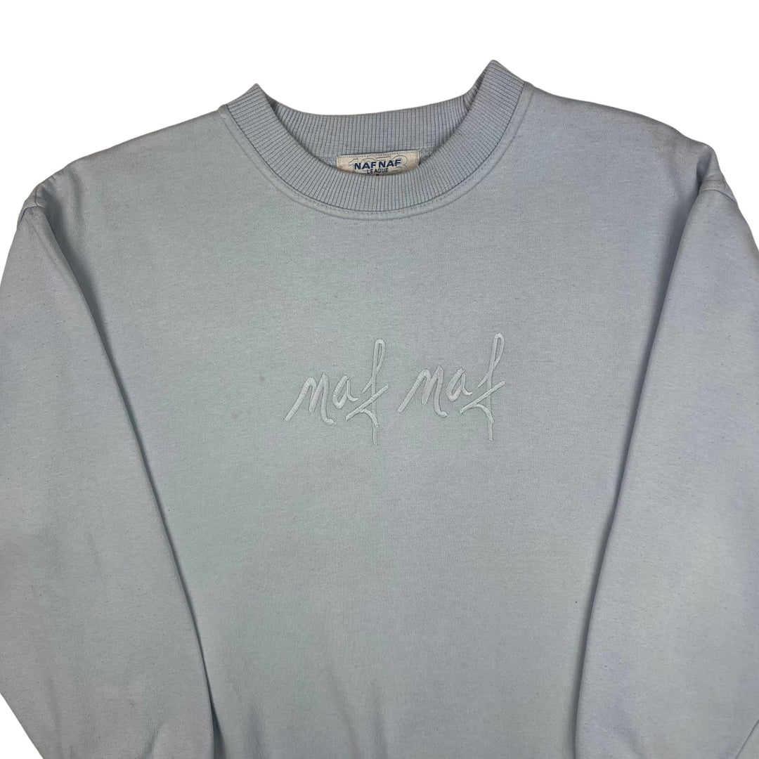 NAF NAF Embroidered Logo Sweatshirt Baby Blue