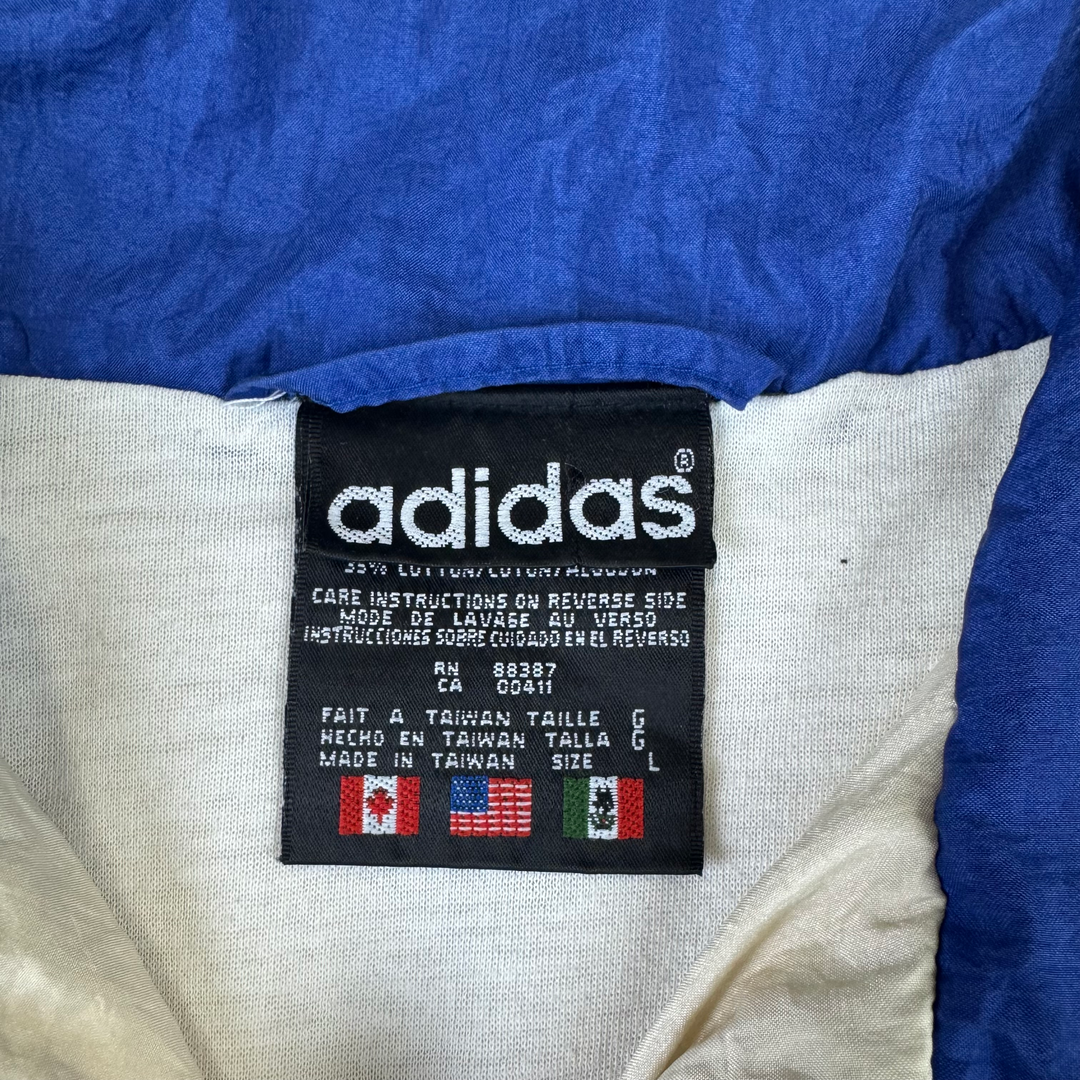 Adidas 90's Quarter-Zip Logo Pullover Track Jacket Red Blue